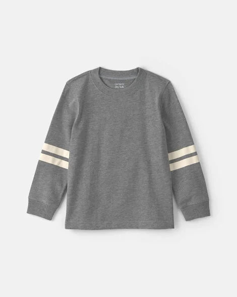 Toddler Boy Striped Long-Sleeve T-Shirt - Grey/Cream | Carter's Inc