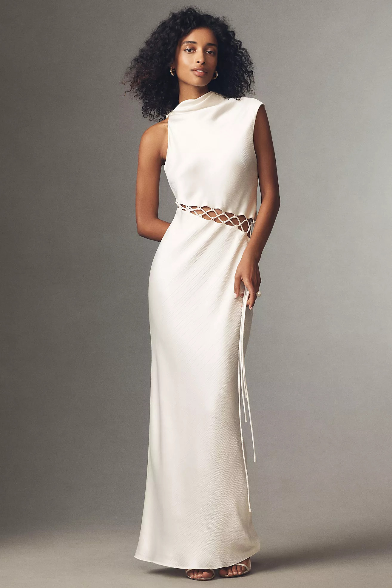 Shona Joy Huxley Cowl-Neck Lace-Up Maxi Dress | Anthropologie (US)