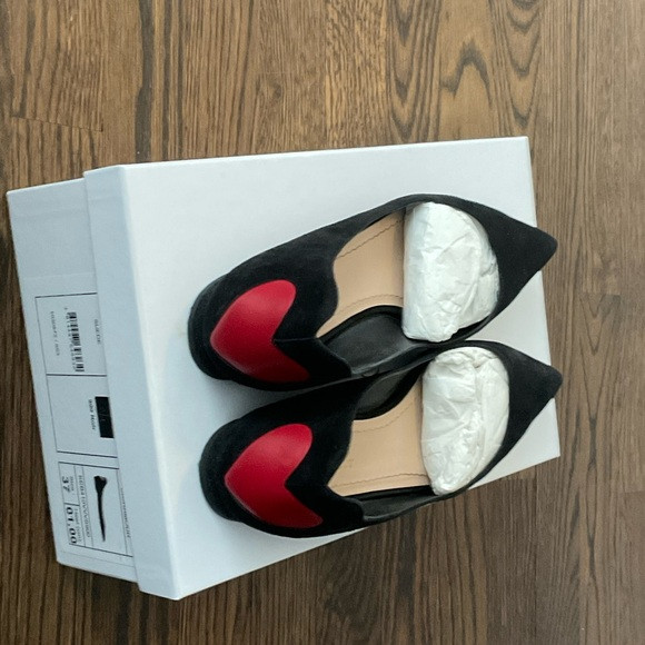 Dior Black Flats with Red Heart Accents | Poshmark