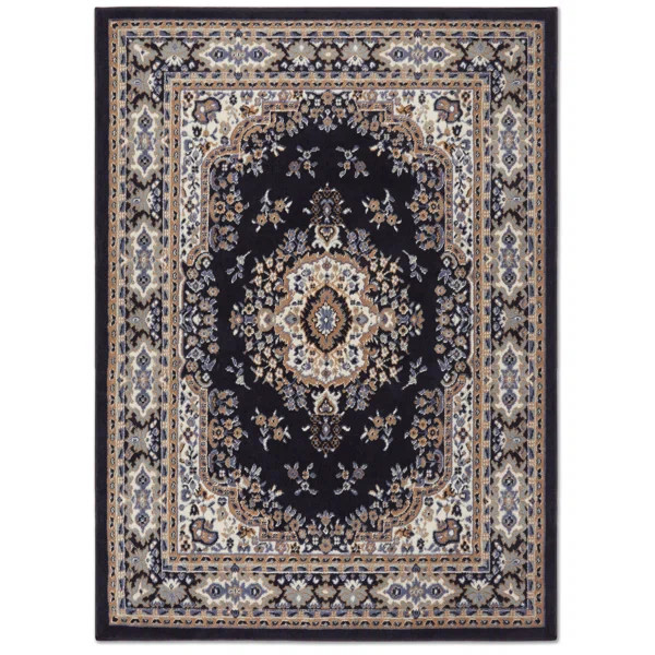 Lilly Oriental Navy Blue Area Rug | Wayfair North America