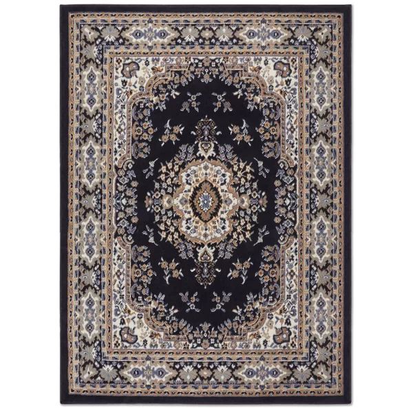 Lilly Oriental Navy Blue Area Rug | Wayfair North America