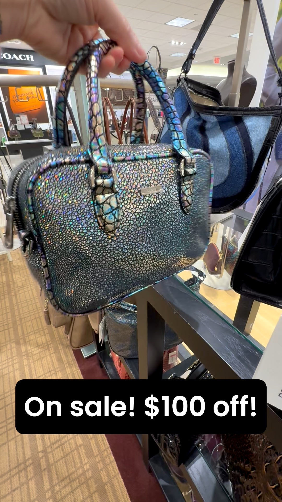 I love this bag! Looks like dragon skin on the handles and I love the iridescent look on the rest of this satchel bag. Currently about $100 off! #handbag

#LTKSaleAlert