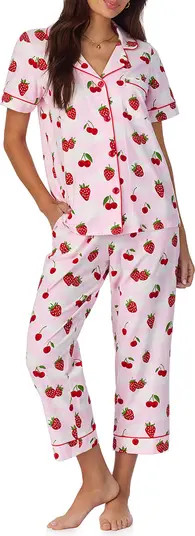 Print Crop Stretch Jersey Pajamas | Nordstrom