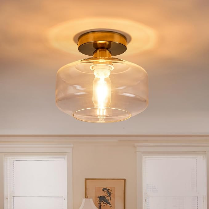 Ceiling Light with Clear Glass Shade for Kitchen Islands, Dining Rooms, bedrooms, hallways Modern... | Amazon (US)