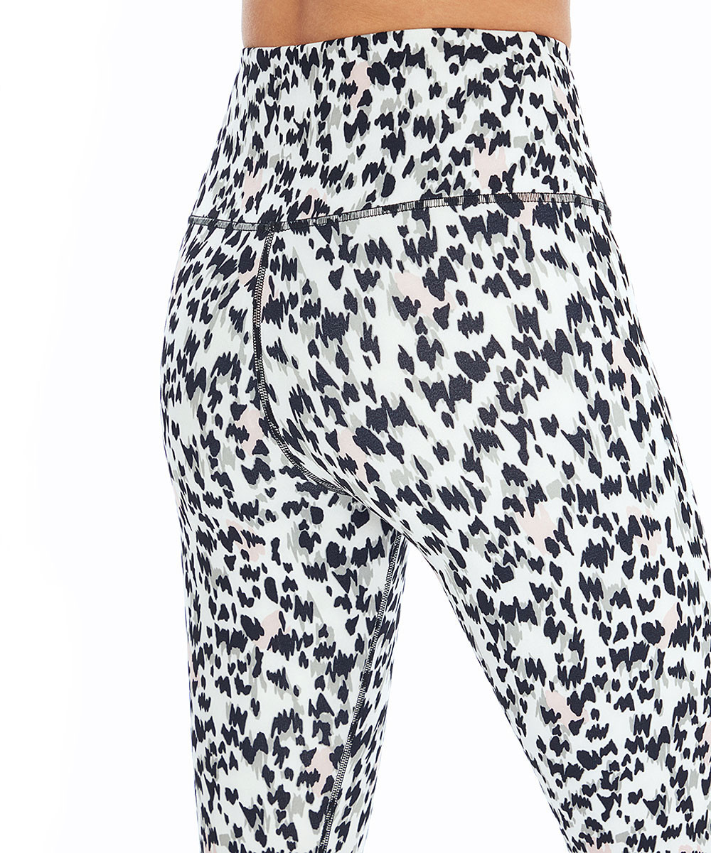 Balance Collection Women's Leggings WHITE - 25'' Black & White Cheetah Contender Compression Legging | Zulily