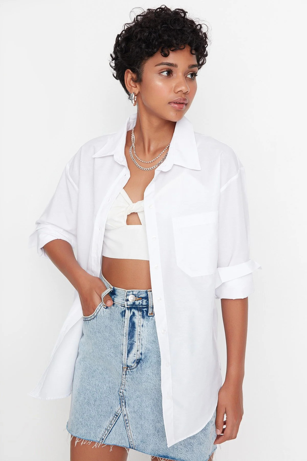Trendyol Collection Hemd - Weiß - Oversized | Trendyol DE