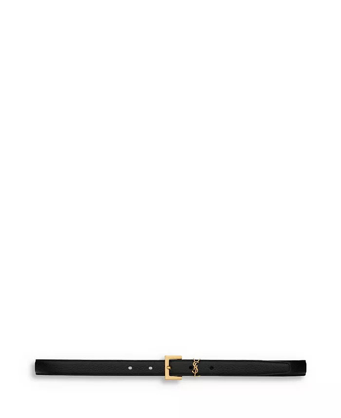 Cassandre Thin Belt with Square Buckle in Grained Leather | Bloomingdale's (US)