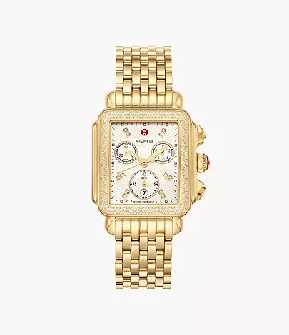 Deco 18k Gold Diamond Watch | Michele Watches