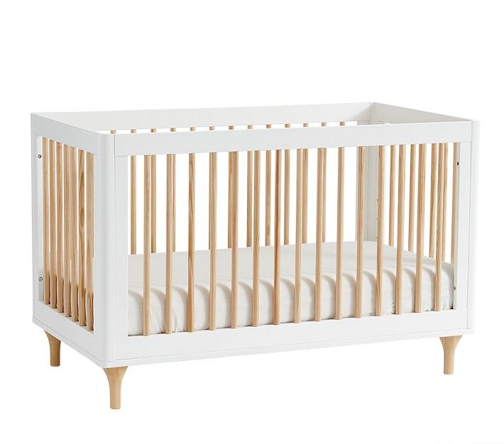 Babyletto Lolly Convertible Crib, White/Natural, Standard UPS Delivery | Pottery Barn Kids