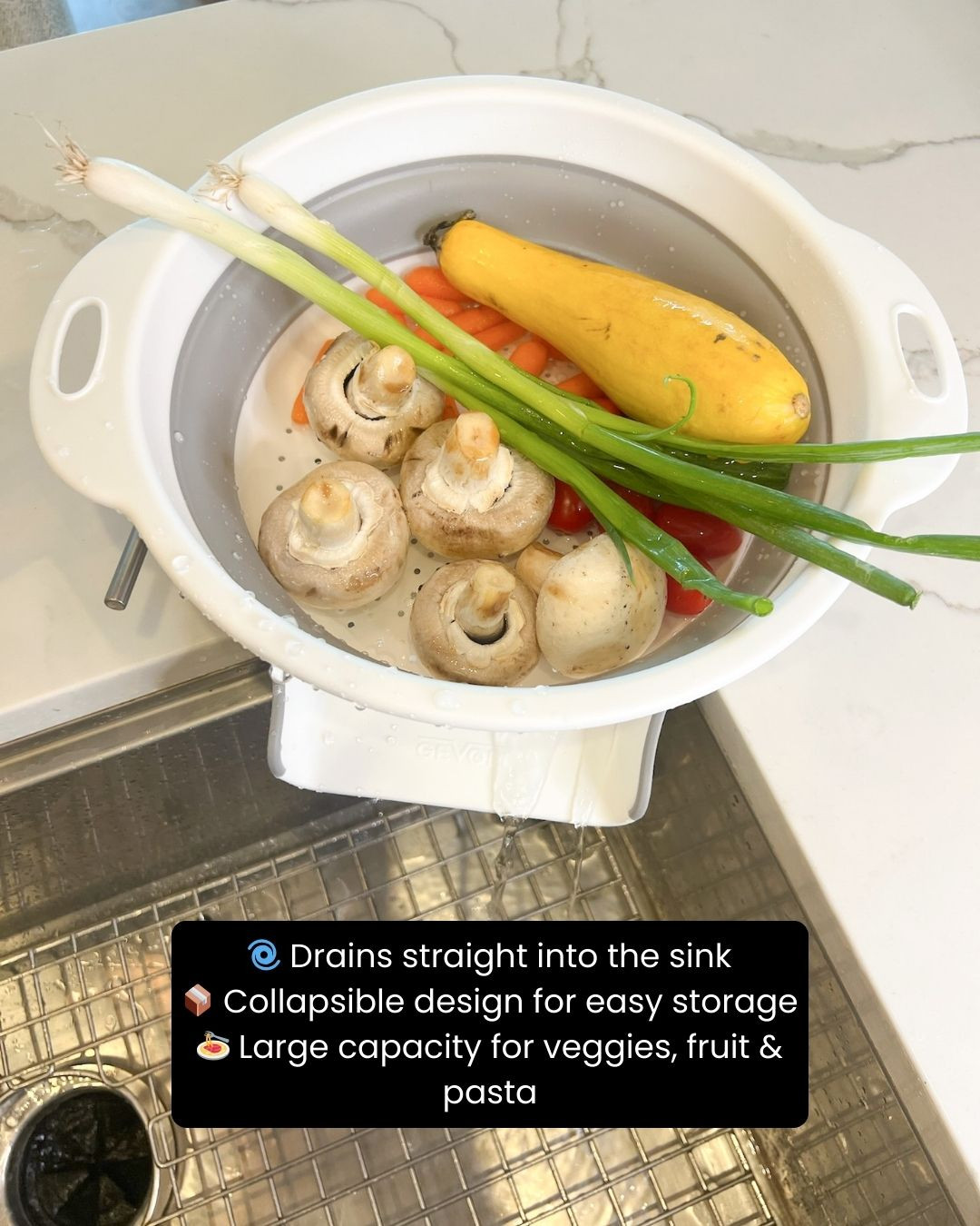 Make meal prep easier and cleaner with this Collapsible Colander Strainer 🥦✨🍝 It expands when you need it and collapses to save space when you don’t — perfect for rinsing veggies, draining pasta, or washing fruit without the mess! Practical, lightweight, and a total kitchen game-changer 💛

#KitchenMustHaves #CollapsibleColander #MealPrepMagic #LTKHome #KitchenEssentials #AmazonFinds #SpaceSaving #CookingHacks #HomeCooking #LTKFinds #KitchenInspo #EverydayTools #FunctionalKitchen #HomeChefLife #EasyCooking 

 