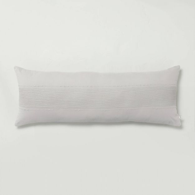 16" x 42" Slub Center Stripe Oversized Lumbar Bed Pillow - Hearth & Hand™ with Magnolia | Target