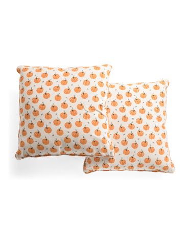 20x20 Set Of 2 Pumpkin Print Pillows | TJ Maxx