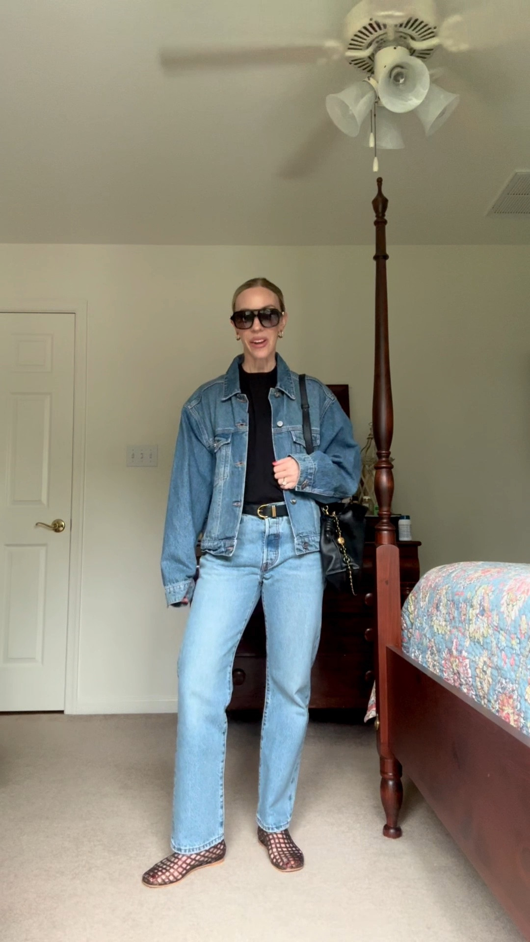 Denim on denim outfit, oversized denim jacket, @levi 90’s jeans, jelly shoes, casual outfits for over 40

#LTKootd #LTKgrwm #LTKOver40
