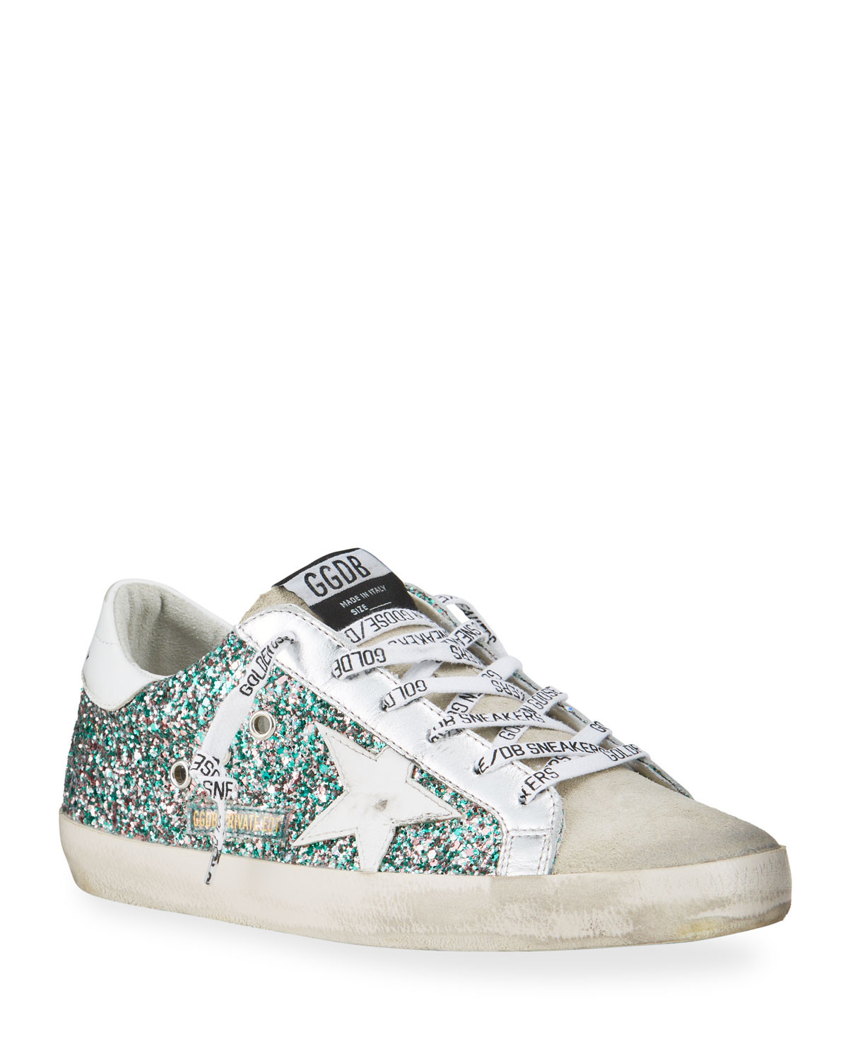Super Star Multicolor Glitter Low-Top Sneakers | Neiman Marcus