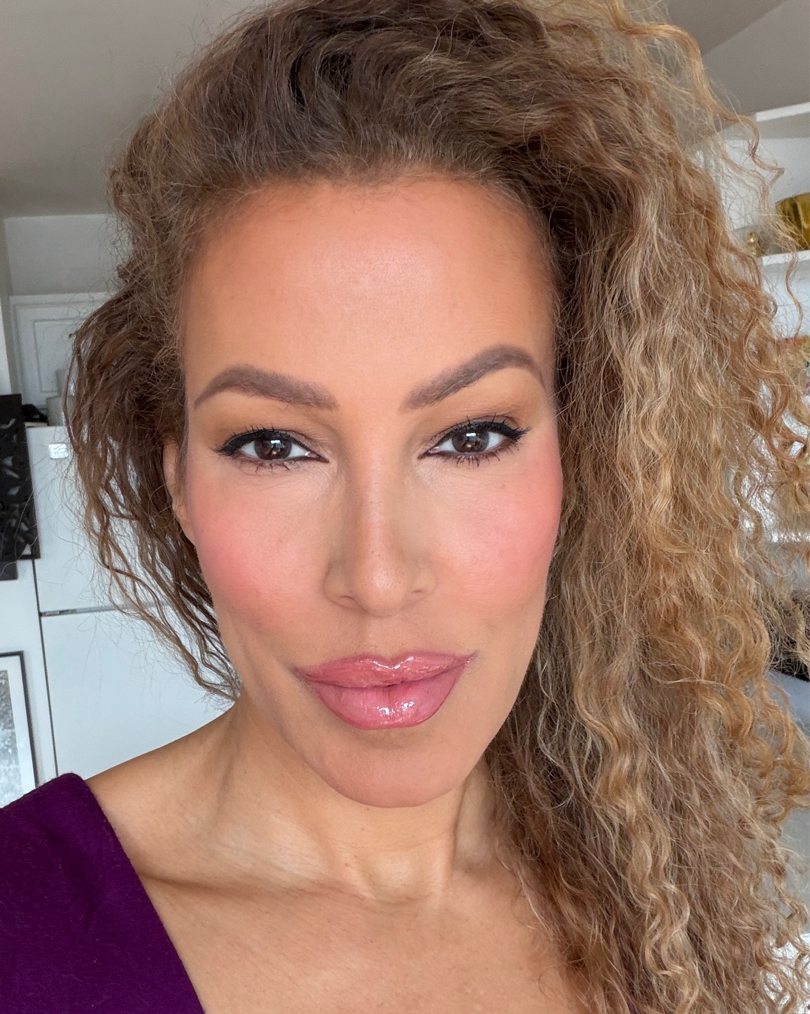 My version of Soft Glam for aging hooded eyelids 

PRO TIPS:

• Apply medium matte shadow or bronzer (over concealer) to the puffiest part of the eye ~ right above the natural crease ~ and blend up towards brow

• Add a dark color to the outer crease where the lid folds

• Make liner slightly thicker on the outer corner to lift the eyes 

• Use a concealer 2 shades lighter than the foundation color.  Apply 2 dots more of concealer as the last step of makeup application to “POP” the eyes.  The 1st layer gets absorbed by the skin. 

• Brown or burgundy mascara or no mascara on bottom (Black on top)

• Use One/Size powder under eyes & sides of nose to highlight & smooth 

#LTKBeauty #LTKOver40 #LTKselfcare