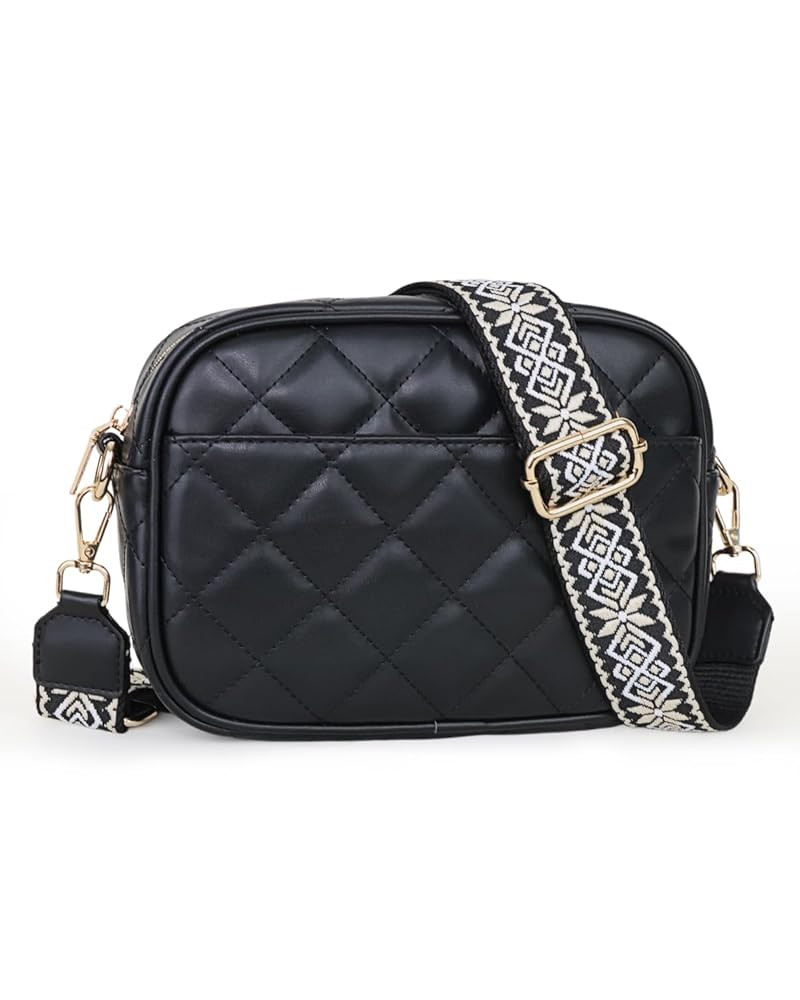Prite Quilted Crossbody Purse for Women, Vegan Leather Bag with Shoulder Strap, Small Purse with ... | Amazon (US)