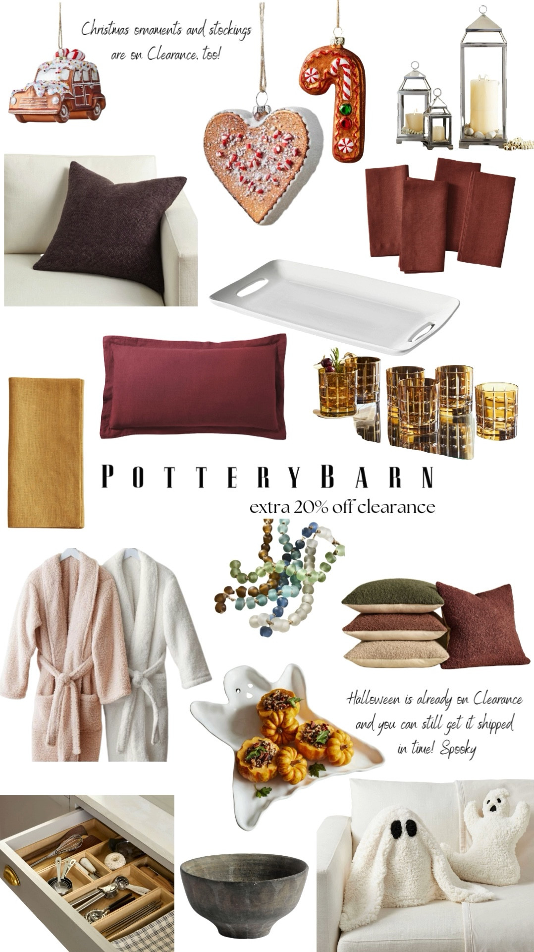 Pottery Barn has 20% extra odd clearance and the sale is GOOD! They already have Halloween on clearance and there’s still Christmas on clearance from last season! I grabbed two ornaments for $2 🤯 

#LTKVideo #LTKHoliday #LTKHalloween