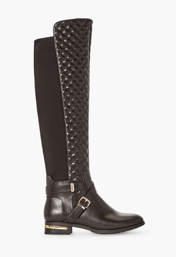 Annabeth Quilted Flat Boot | JustFab
