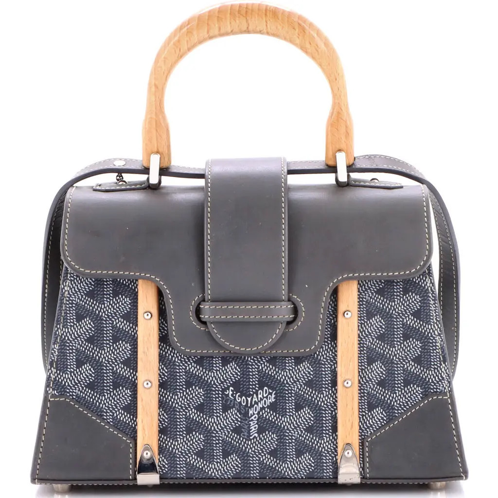 Pre-Owned Goyard Structured Saigon Top Handle Bag Coated Canvas with Leather Mini in Grey at Nordstrom, Size X-Small | Nordstrom