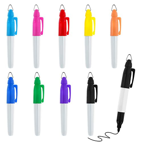 cobee Mini Permanent Markers with Golf Keychain Clips, 9 Pcs Assorted Colors Mini Markers Golf Ball Marker Pen Point Markers for Nurses Badge Office Scool Supplies Outdoor Activities | Amazon (US)