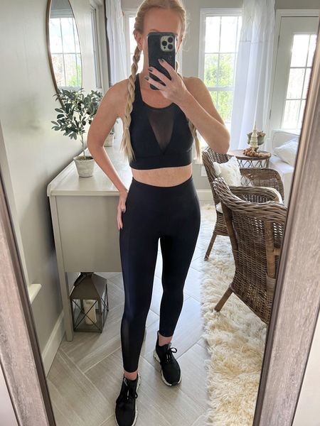 Super cute and affordable activewear from Walmart! V-mesh sports bra is medium impact. Leggings have mesh on the sides. Runs slightly small so may want to size up. 

#LTKsalealert #LTKunder50 #LTKfit
