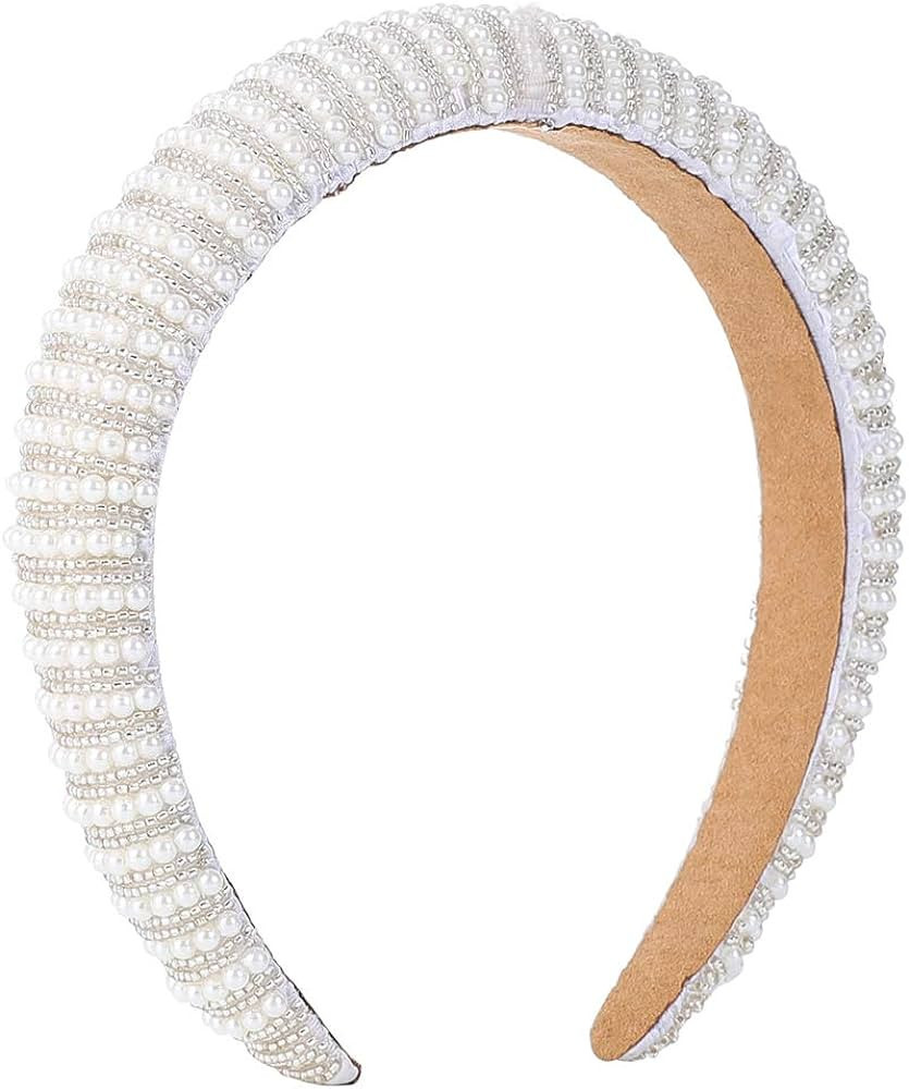 FEDANS Pearl Headbands for Women Fashion White Head Band Design Bridal Elegant Wedding Headwear W... | Amazon (US)