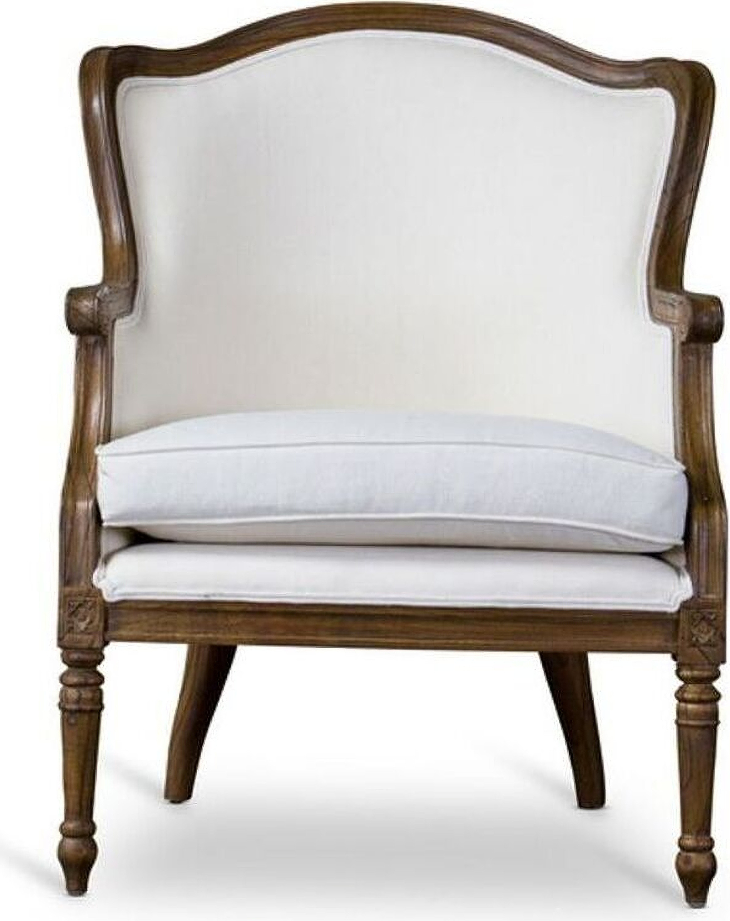 Baxton Studio Charlemagne Traditional French Accent Chair-White | 1stopbedrooms