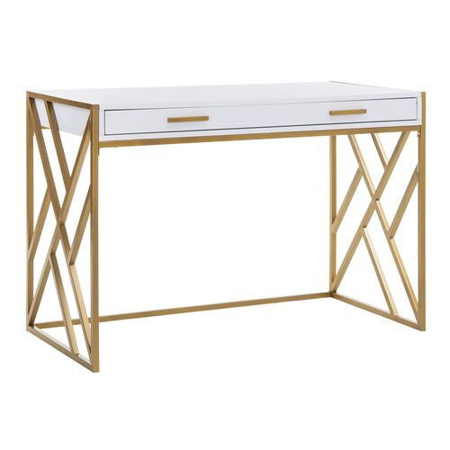 Reid 1-Drawer Desk, White | One Kings Lane