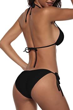 Women Two Piece Swimsuit Sexy Swimwear Halter String Triangle Bikini Sets | Amazon (US)