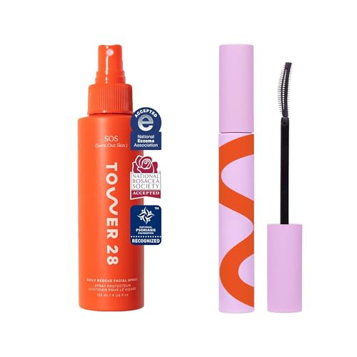 Tower 28 SOS Daily Rescue Facial Spray for Sensitive Skin 4 FL OZ & Tower 28 Mascara Jet | Amazon (US)