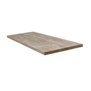 HARDWOOD REFLECTIONS Unfinished Hevea 10 ft. L x 25 in. D x 1.5 in. T Butcher Block Countertop-15... | The Home Depot