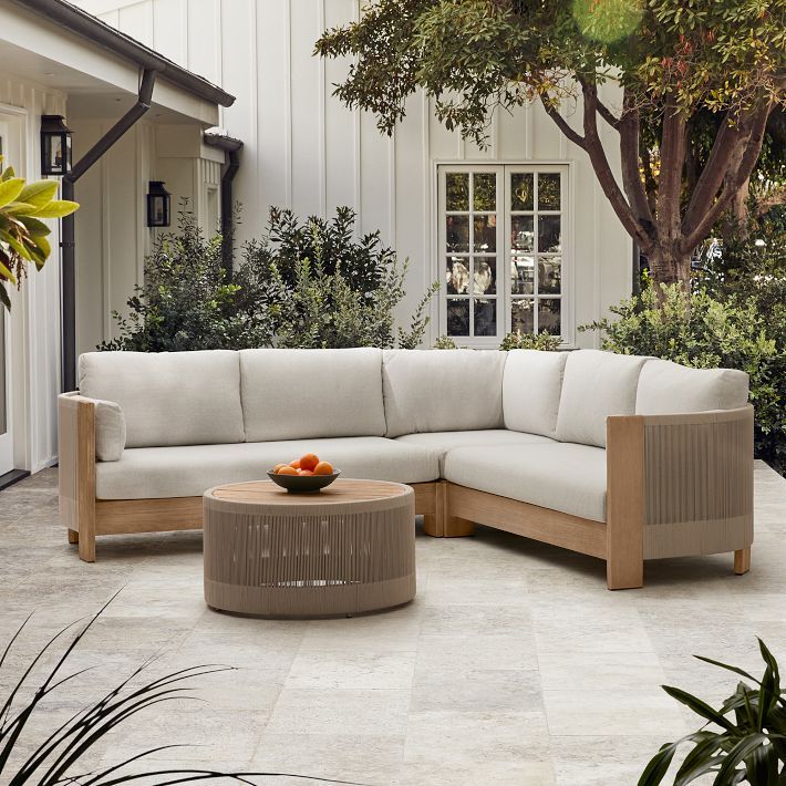 Porto Outdoor 3-Piece L-Shaped Sectional (100") | West Elm (US)