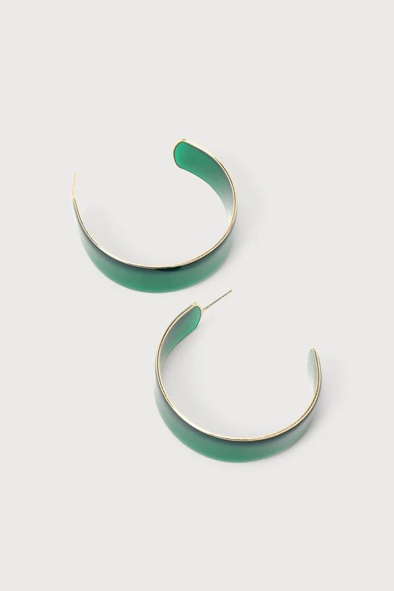 Simplest Perfection Green Acrylic Hoop Earrings | Lulus