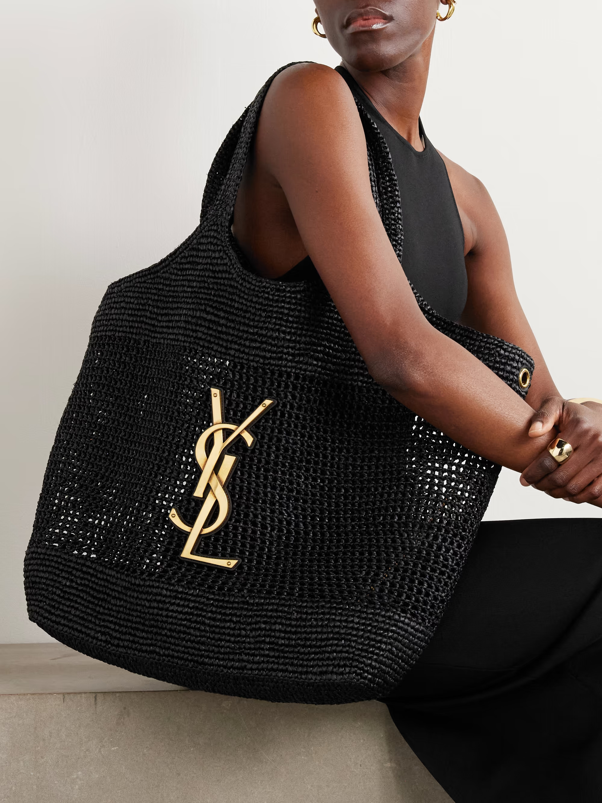Icare maxi embellished raffia tote | NET-A-PORTER (US)