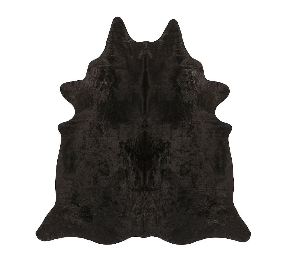 Solid Black Cow Hide Rug | Pottery Barn (US)