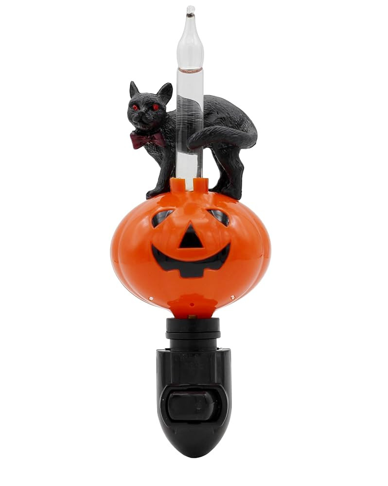 Creative Hobbies Halloween Pumpkin Jack O' Lantern & Black Cat Bubble Night Light | Amazon (US)