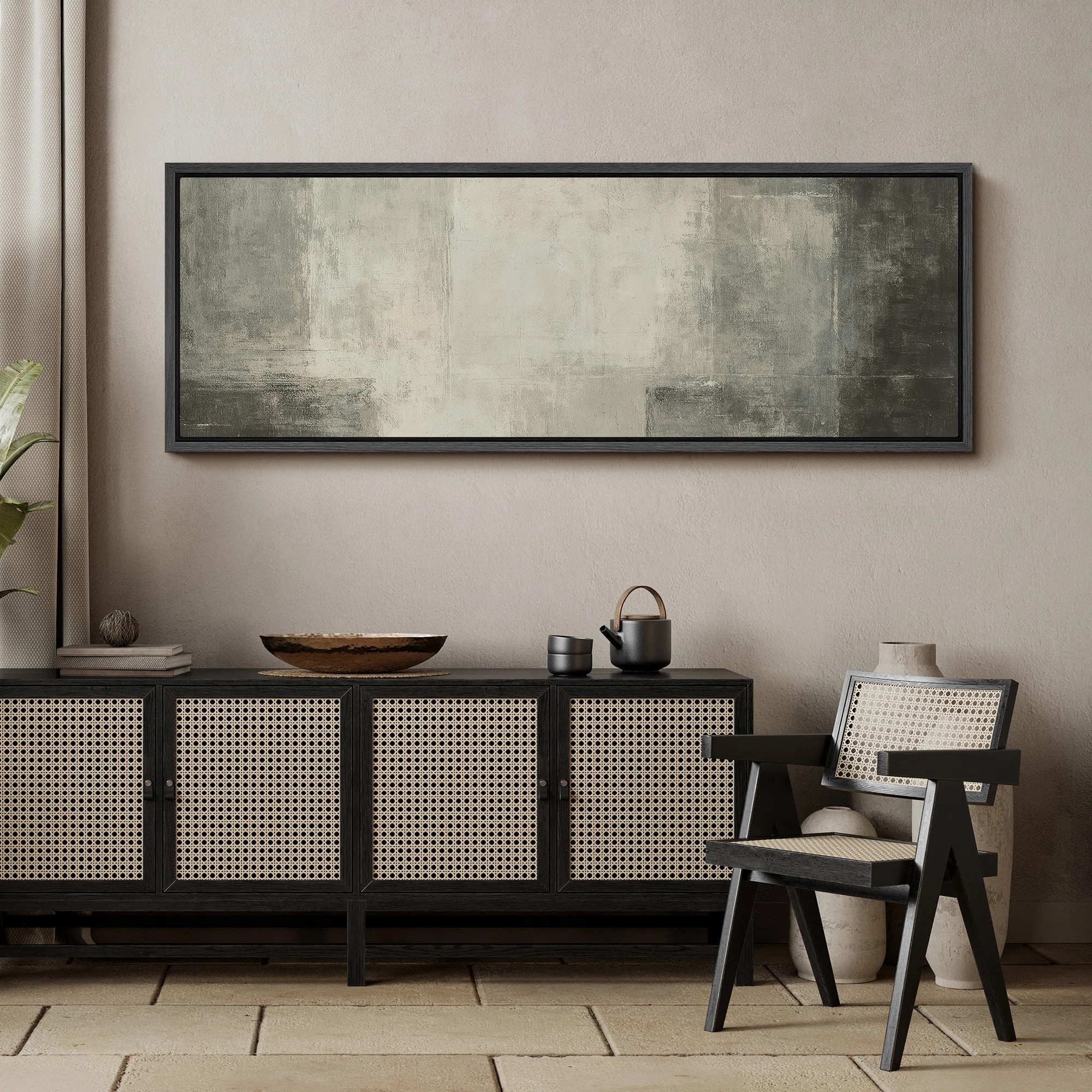 wall26 Abstract Framed Canvas Wall Art - Neutral Minimalist Print for Modern Wall Decor | Wayfair | Wayfair North America