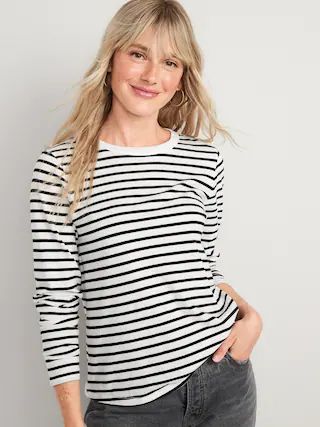 Long-Sleeve EveryWear Striped T-Shirt for Women | Old Navy (US)