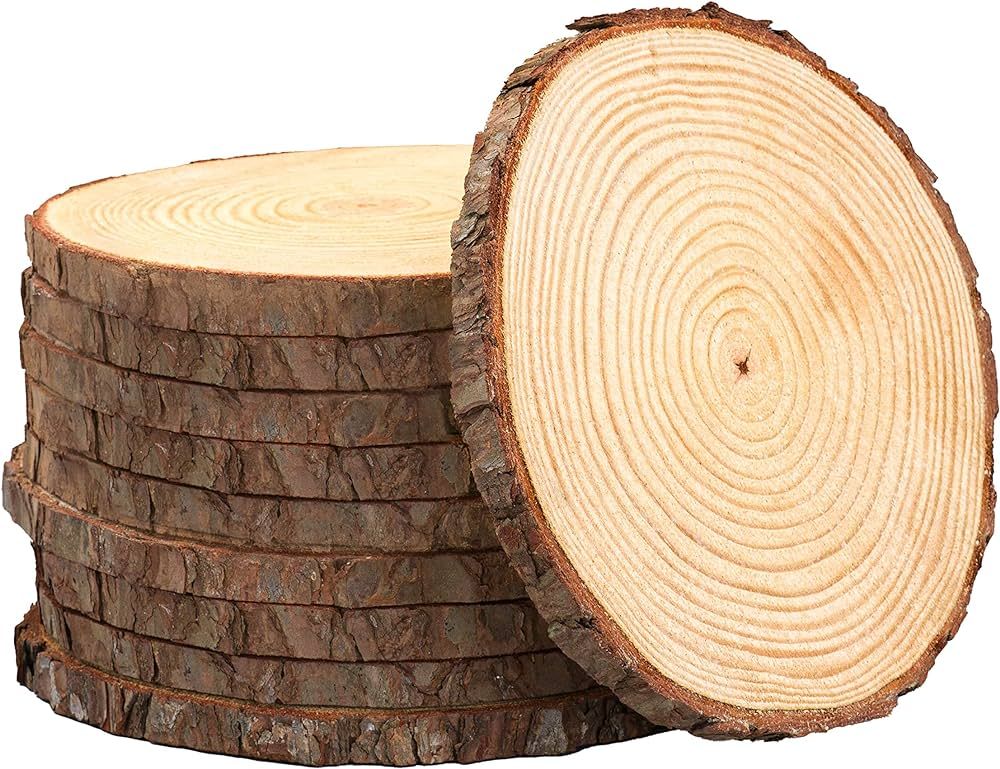 Set of (10) 8-9 inch Wood Slices for centerpieces! Wood Slice centerpieces, Wood Rounds, Tree Sli... | Amazon (US)