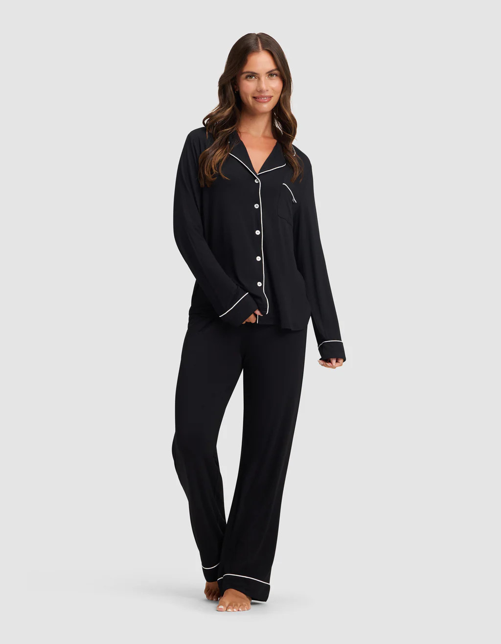 Women's Bamboo Stretch-Knit Long Sleeve Pajama Set TALL | Cozy Earth