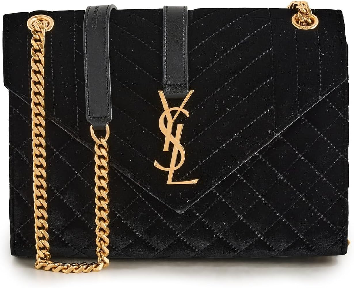 WHAT GOES AROUND COMES AROUND Women's Pre-Loved YSL Velvet Tri Quilted Envelope Shoulder Bag | Amazon (US)
