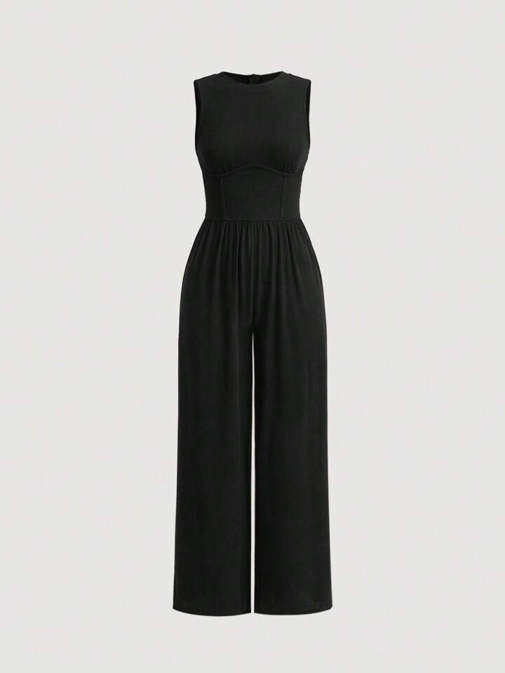 SHEIN MOD Solid Wide Leg Jumpsuit | SHEIN USA | SHEIN
