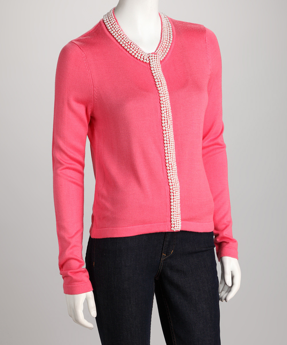 Colour Works by In Cashmere Women's Cardigans PINK - Pink Cardigan | Zulily