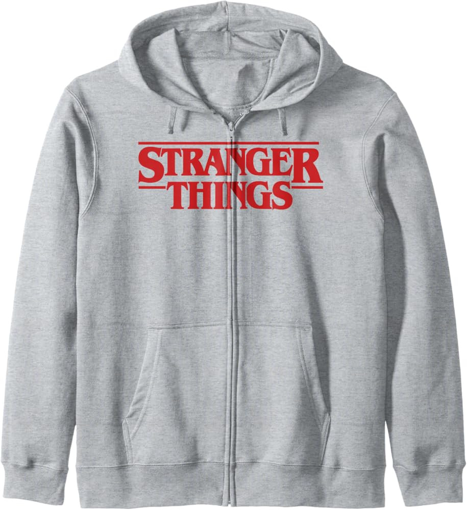 Netflix Stranger Things Simple Red Logo Zip Hoodie | Amazon (US)