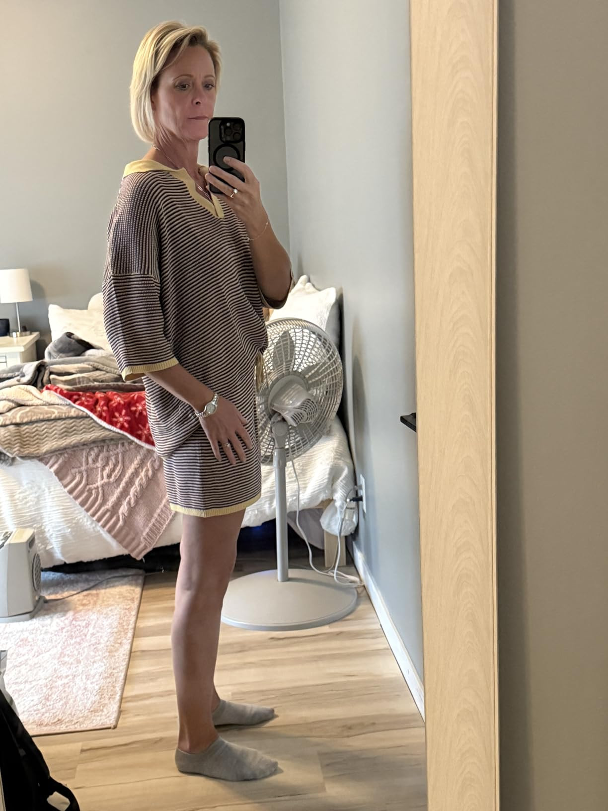 Tankaneo Womens Sweater Set 2 Piece Outfits Oversized 3/4 Sleeve V Neck Knit Tops High Waisted Sh... | Amazon (US)