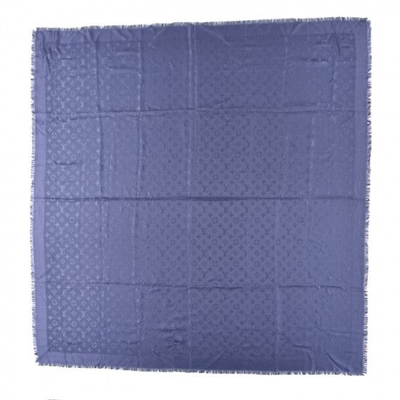 LOUIS VUITTON Wool Silk Monogram Shawl Night Blue | FASHIONPHILE | Fashionphile