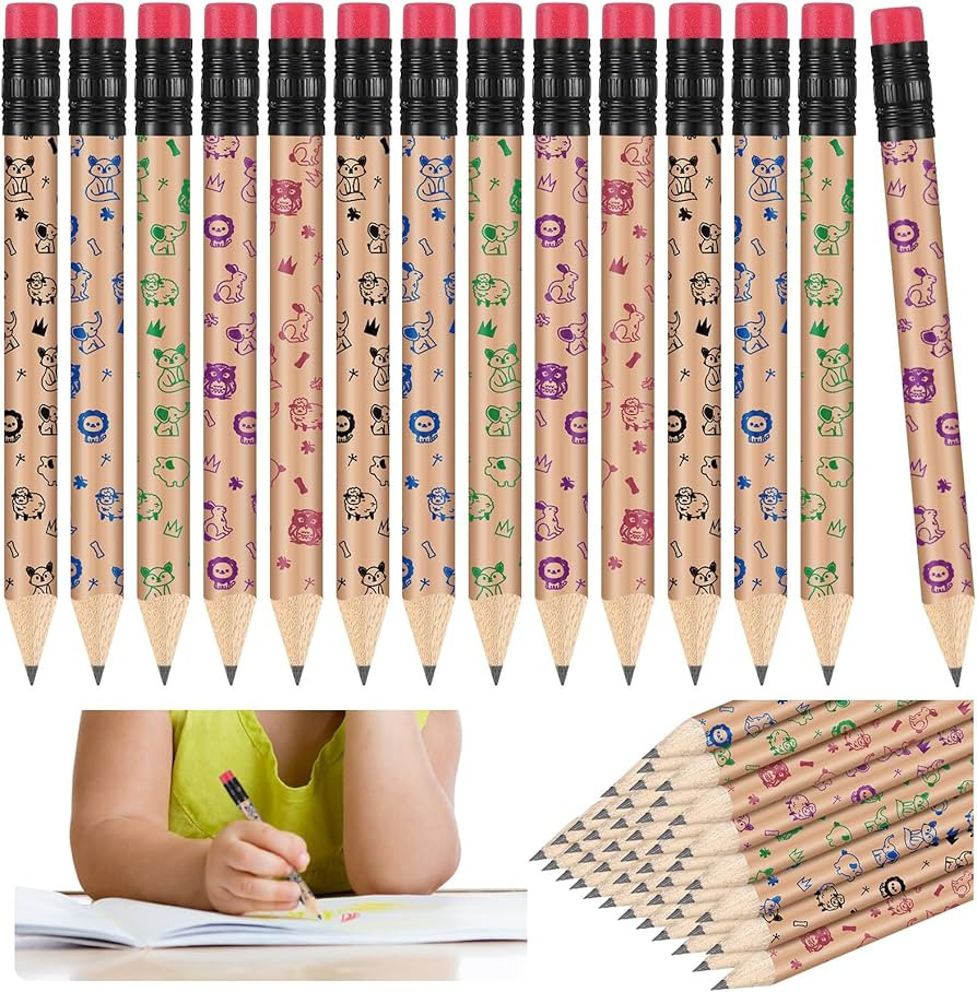 100 Pcs My First Pencil Easy to Hold Thin Pencils Presharpened Wooden HB Pencils with Erasers Beg... | Amazon (US)