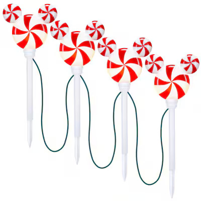 Disney Lightshow 4-Marker White Christmas Pathway Markers | Lowe's