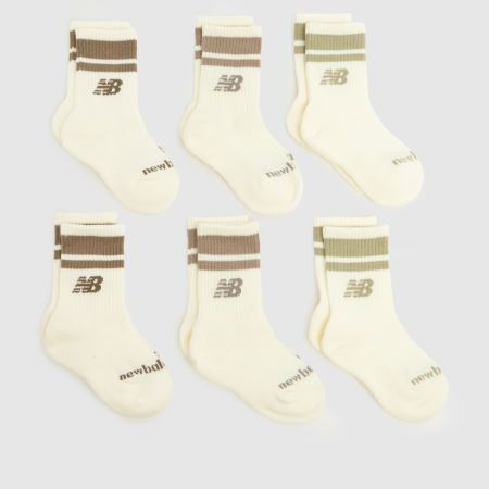 Stone Multi New Balance Kids Midcalf Socks 6PK Socks | schuh | Schuh
