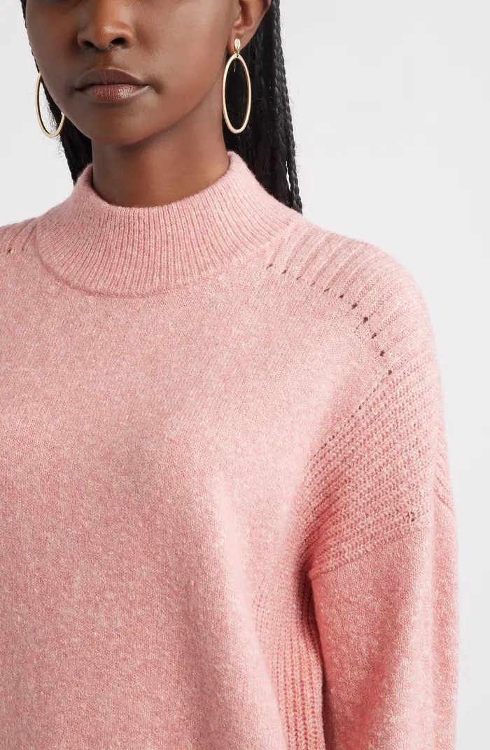 Rib Detail Mock Neck Sweater | Nordstrom